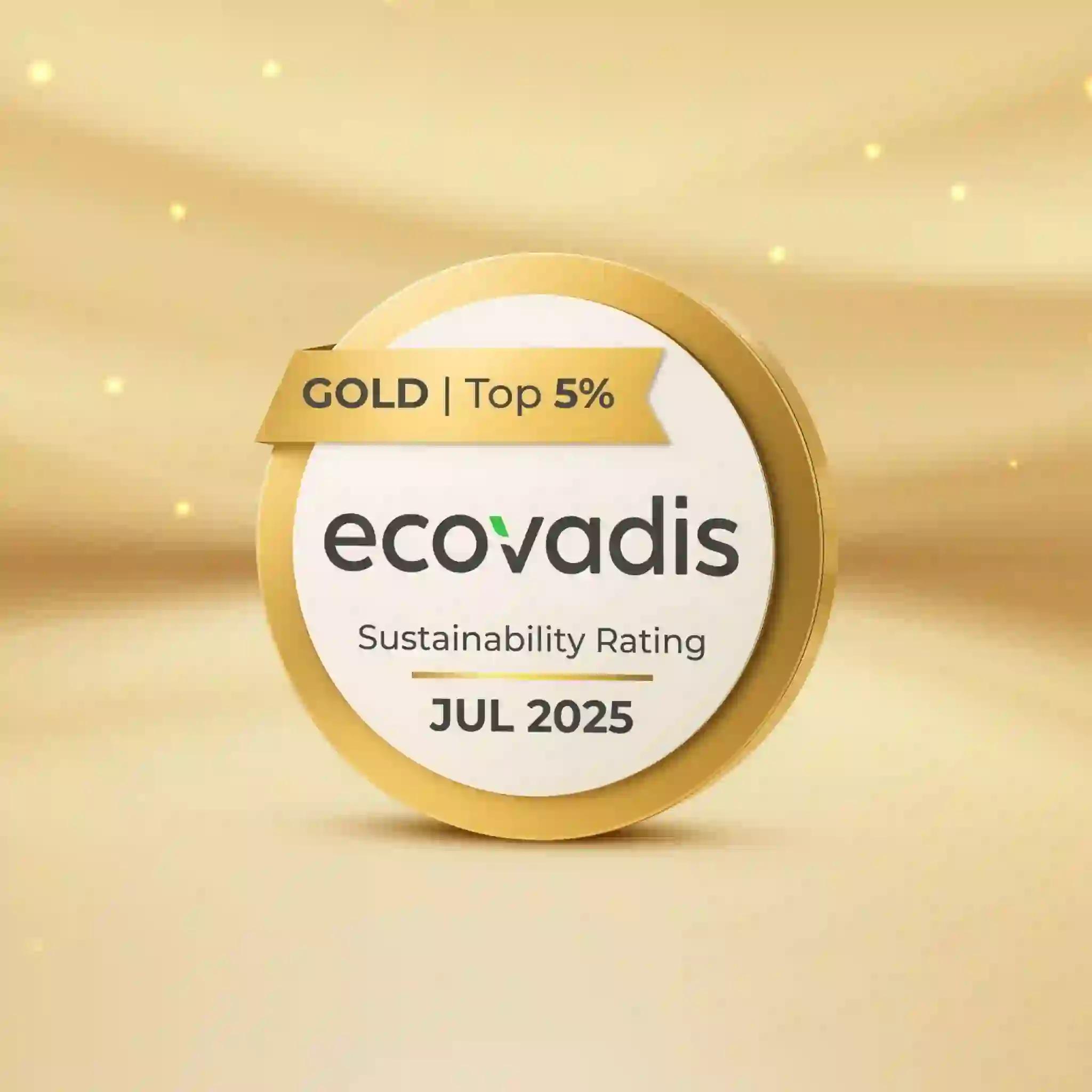 Proud to Be Among the Top 5% Globally in Sustainability – EcoVadis Gold Certified