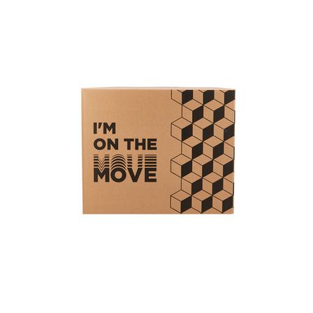 صندوق كرتون مموج - IM ON THE MOVE - 480 X 400 X 390 مم - 5 طبقات بني - فلوت BC