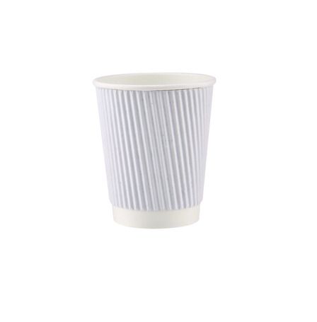 كوب ورقي أبيض مموج التفاف 8oz