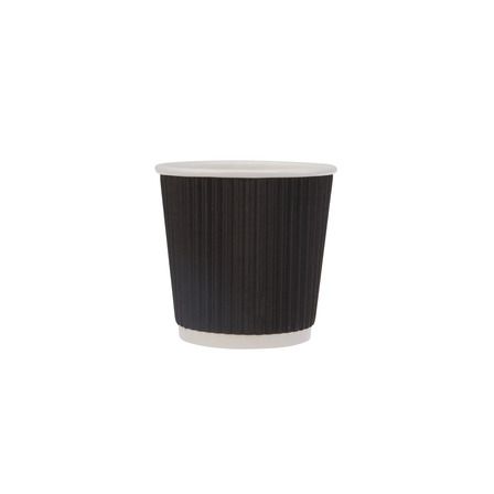 Black Paper Ripple Wall Cups 4oz