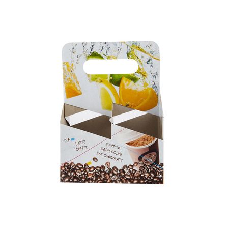 Printed Juice Cup 4 Cups Carrier