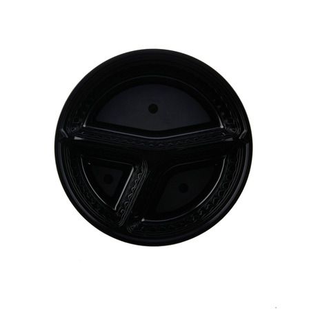 3 Compartment Black HD Round Container 48oz