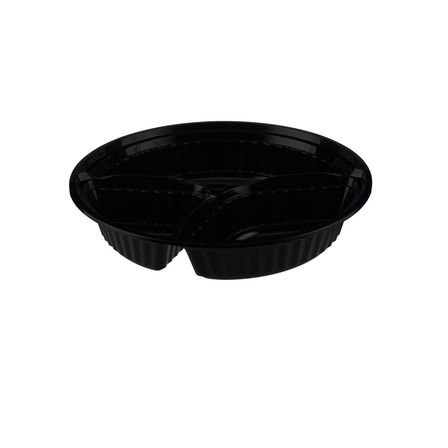 3 Compartment Black HD Round Container 48oz